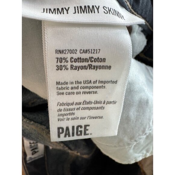 Paige Jimmy Jimmy Skinny Jeans Womens Size 28 Blue Denim Mid-Rise Comfort Stretc - Picture 4 of 6